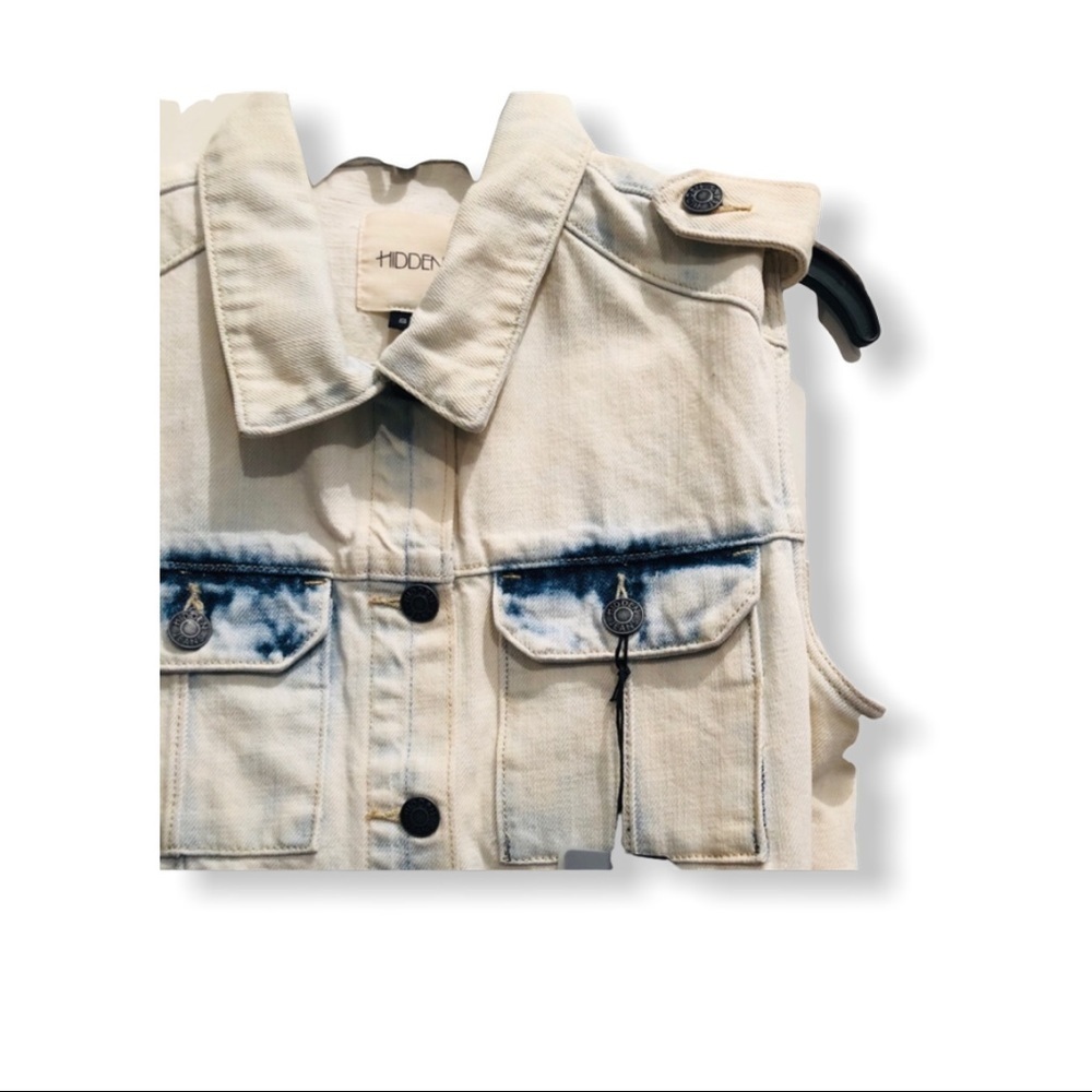 HIDDEN Acid Wash Denim Jean Jacket SZ S - Picture 2 of 3